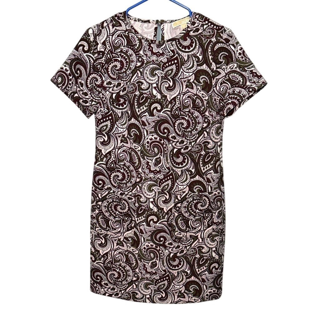 Michael Kors XS Paisley Print Short Sleeve Casual Dress‎